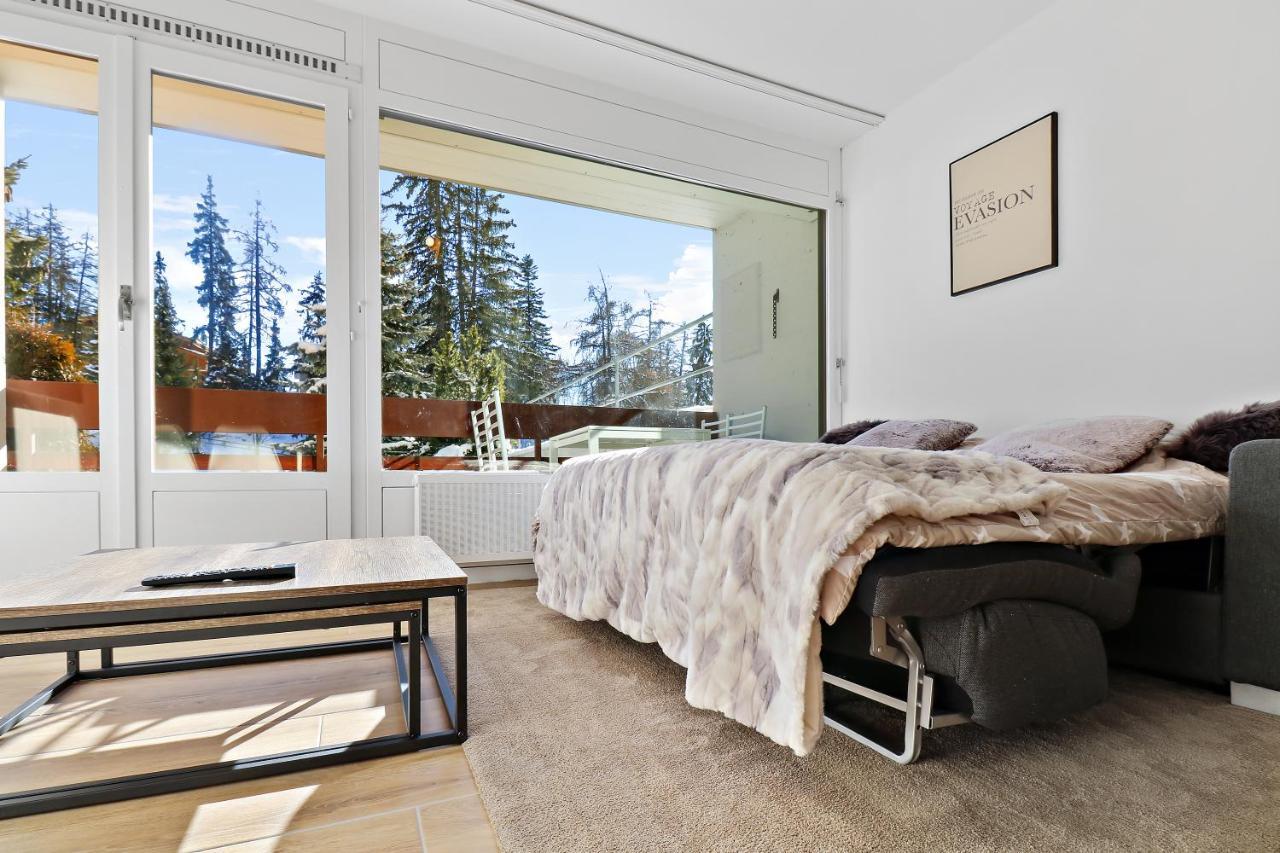 Appartement Cosy Et Renove Au Coeur De La Station Crans-Montana Luaran gambar